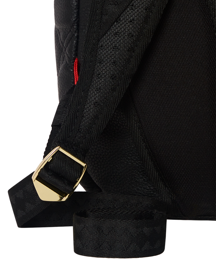 SPRAYGROUND® BACKPACK NOIR QUILT GOLD CHAIN SHARK BACKPACK (DLXV)
