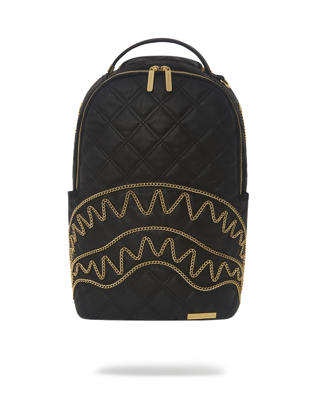 SPRAYGROUND® BACKPACK NOIR QUILT GOLD CHAIN SHARK BACKPACK (DLXV)