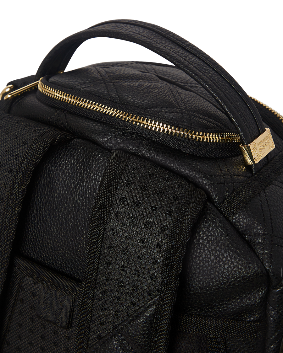 SPRAYGROUND® BACKPACK NOIR QUILT GOLD CHAIN SHARK BACKPACK (DLXV)
