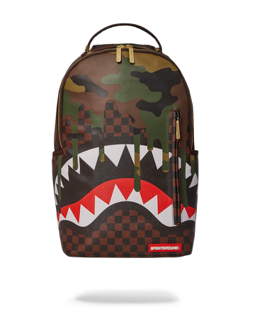 SPRAYGROUND® BACKPACK CAMO DRIP SHARKS IN PARIS BACKPACK (DLXV)