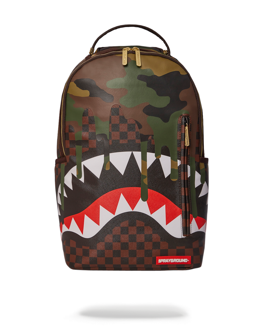 SPRAYGROUND® BACKPACK CAMO DRIP SHARKS IN PARIS BACKPACK (DLXV)