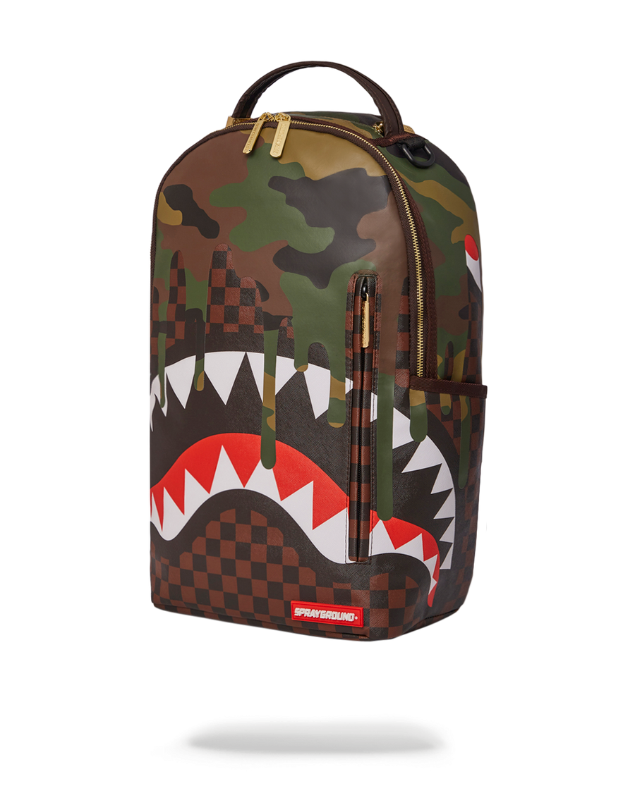 SPRAYGROUND® BACKPACK CAMO DRIP SHARKS IN PARIS BACKPACK (DLXV)