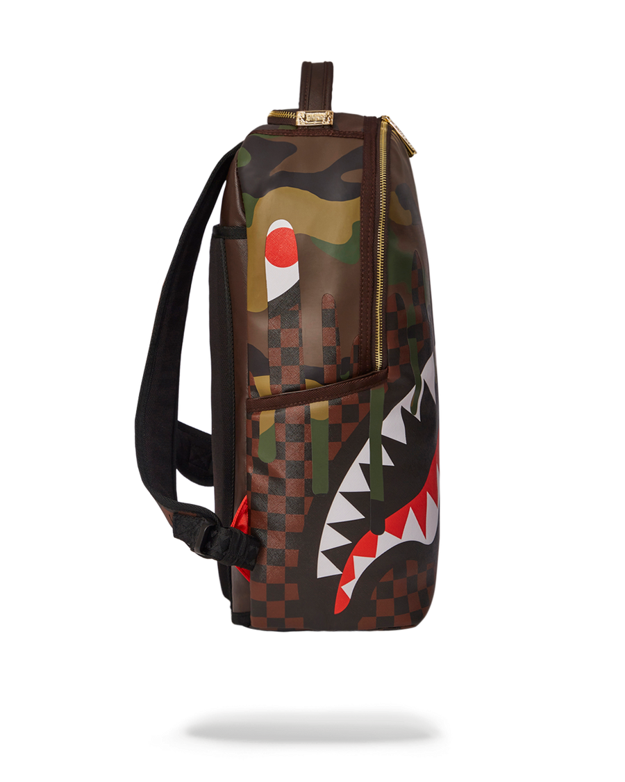 SPRAYGROUND® BACKPACK CAMO DRIP SHARKS IN PARIS BACKPACK (DLXV)