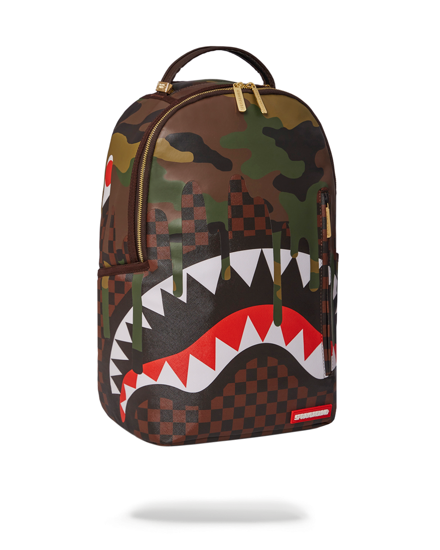 SPRAYGROUND® BACKPACK CAMO DRIP SHARKS IN PARIS BACKPACK (DLXV)