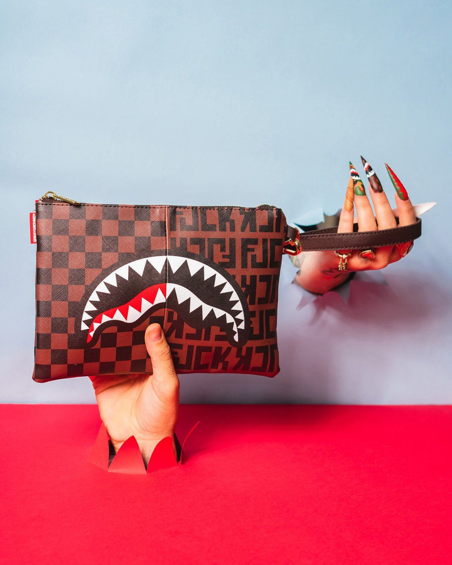 SPRAYGROUND® POUCHETTE SPLIT THE CHECK CROSSOVER CLUTCH