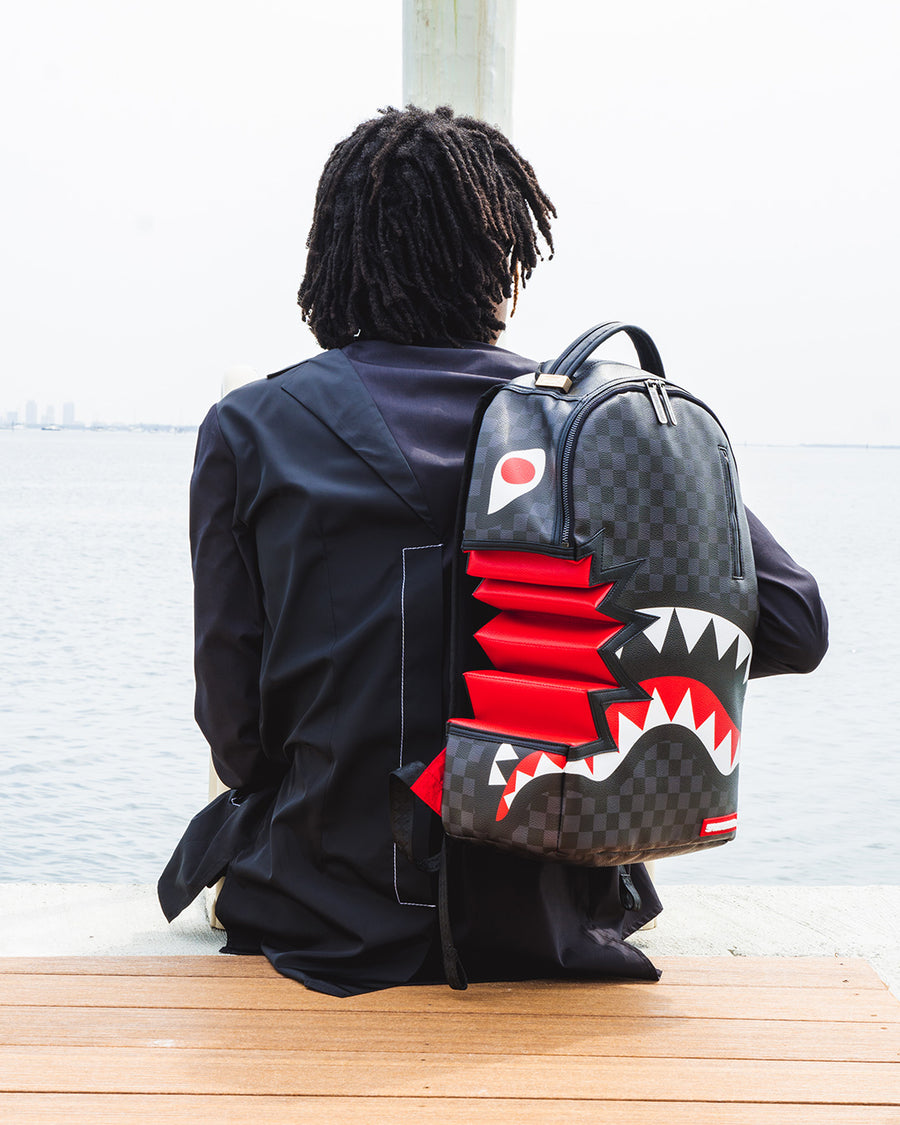 SPRAYGROUND® BACKPACK SHARK BITE SHARKS IN PARIS GRAY BACKPACK (DLXV)