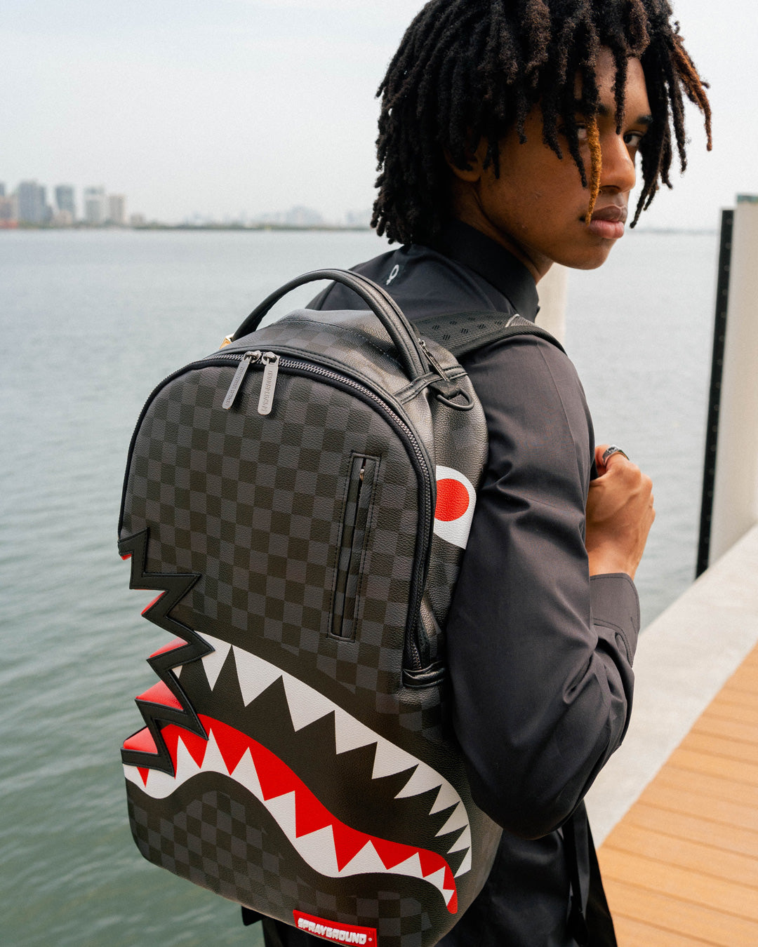 SPRAYGROUND® BACKPACK SHARK BITE SHARKS IN PARIS GRAY BACKPACK (DLXV)