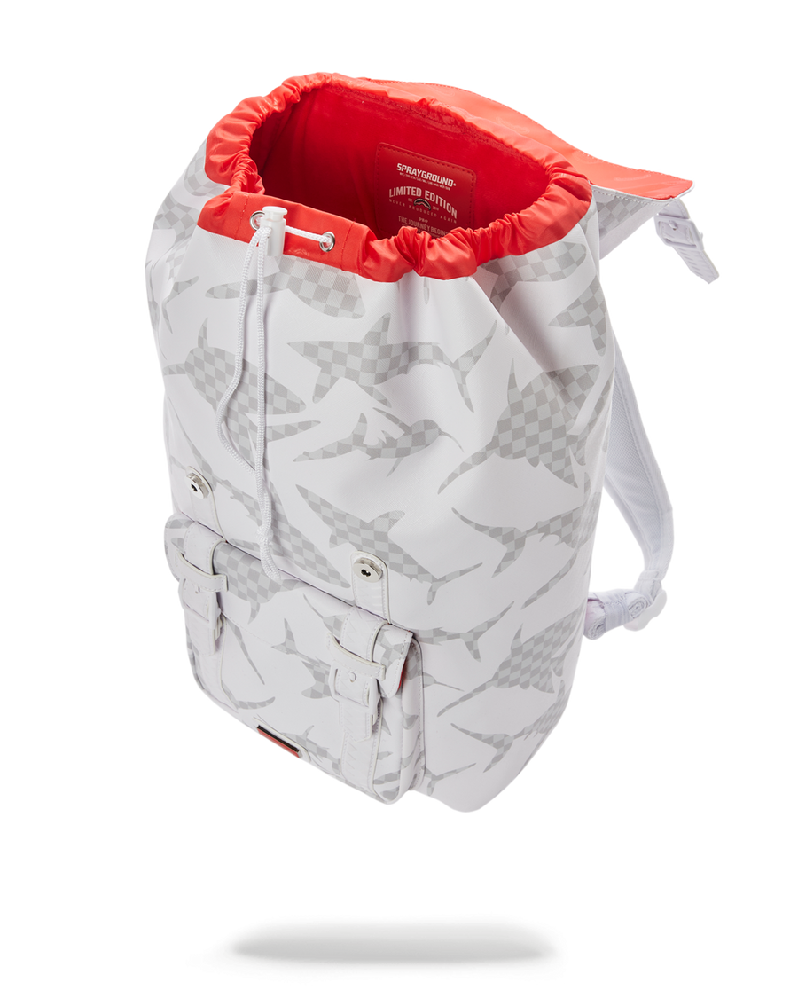 SPRAYGROUND® BACKPACK SHARK CHECK (WHITE) HILLS BACKPACK