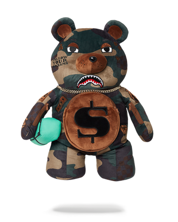 SPRAYGROUND® BACKPACK CAMOCHECK MONEYBEAR TEDDYBEAR BACKPACK