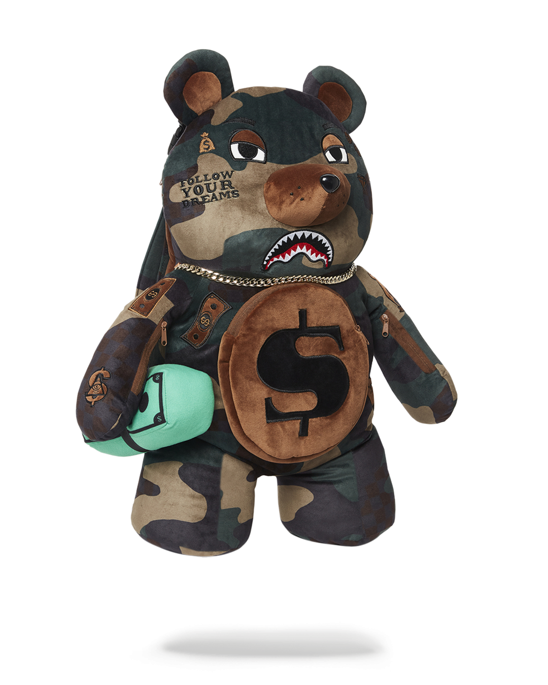 SPRAYGROUND® BACKPACK CAMOCHECK MONEYBEAR TEDDYBEAR BACKPACK