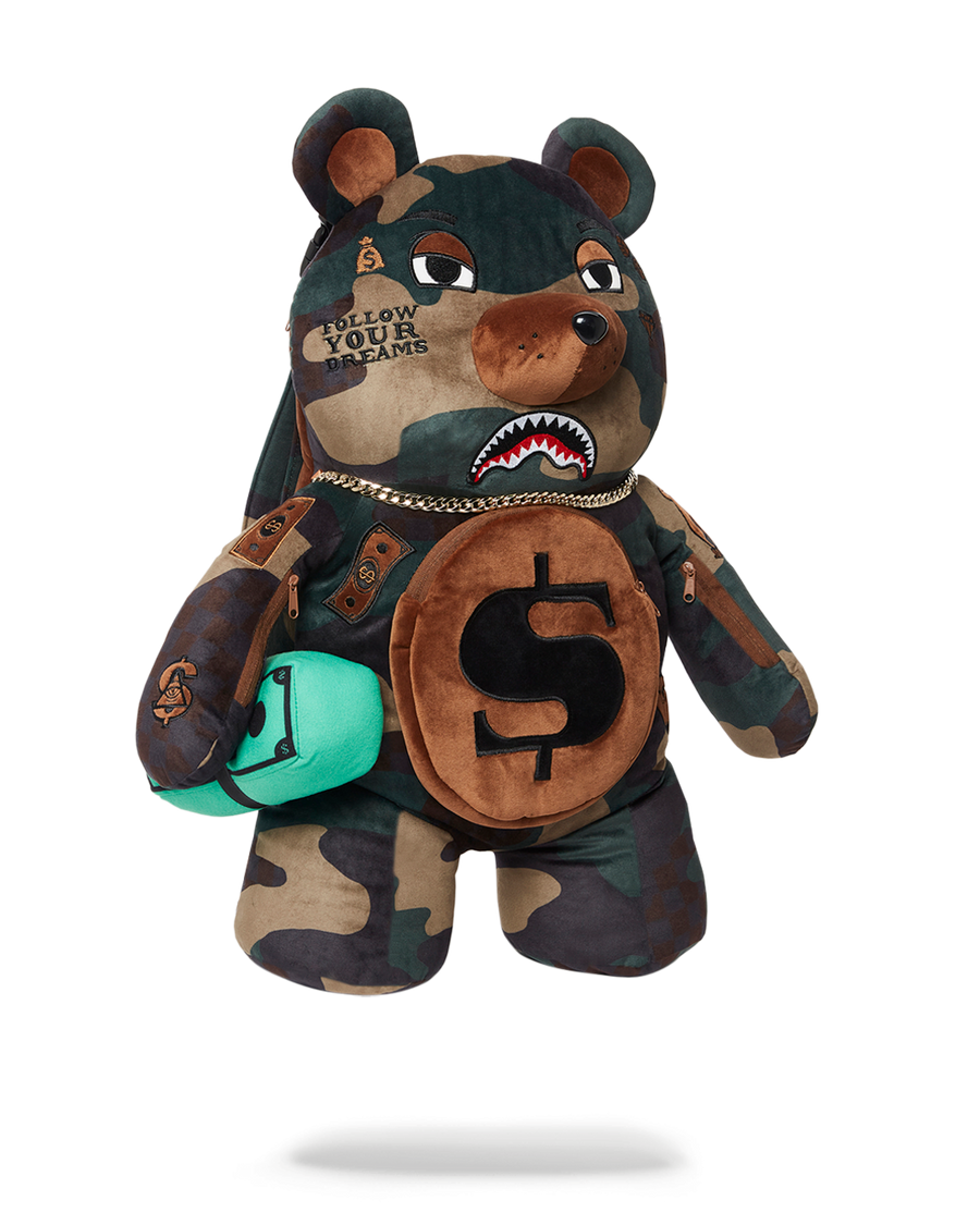 SPRAYGROUND® BACKPACK CAMOCHECK MONEYBEAR TEDDYBEAR BACKPACK