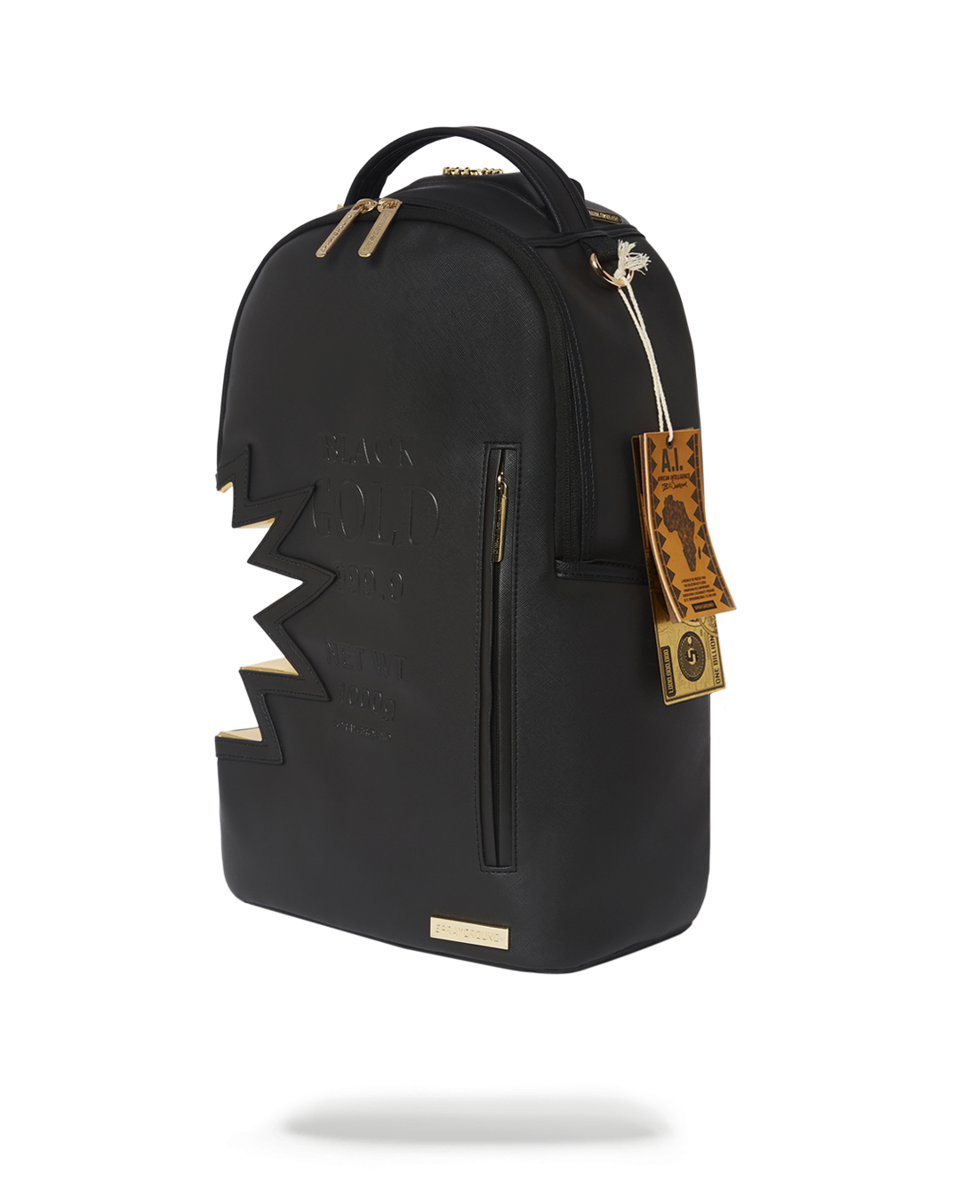 Sprayground black sale and gold backpack
