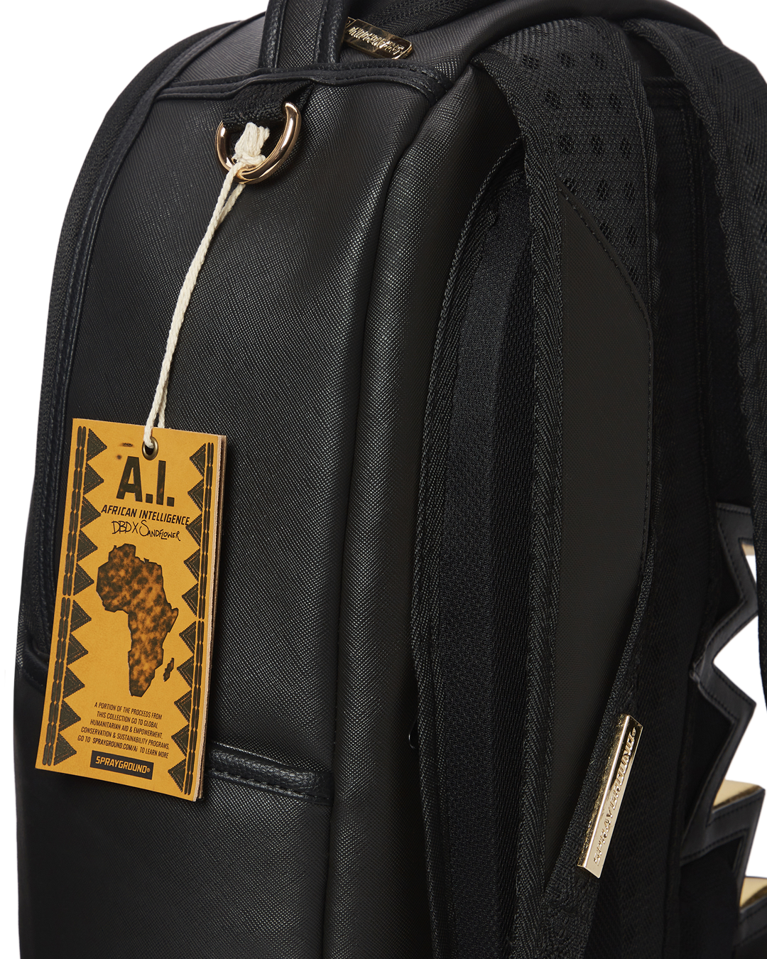 gold sprayground backpack