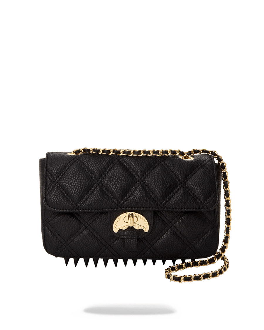 SPRAYGROUND® HANDBAG NOIR QUILT GOLD CHAIN SHARK HANDBAG