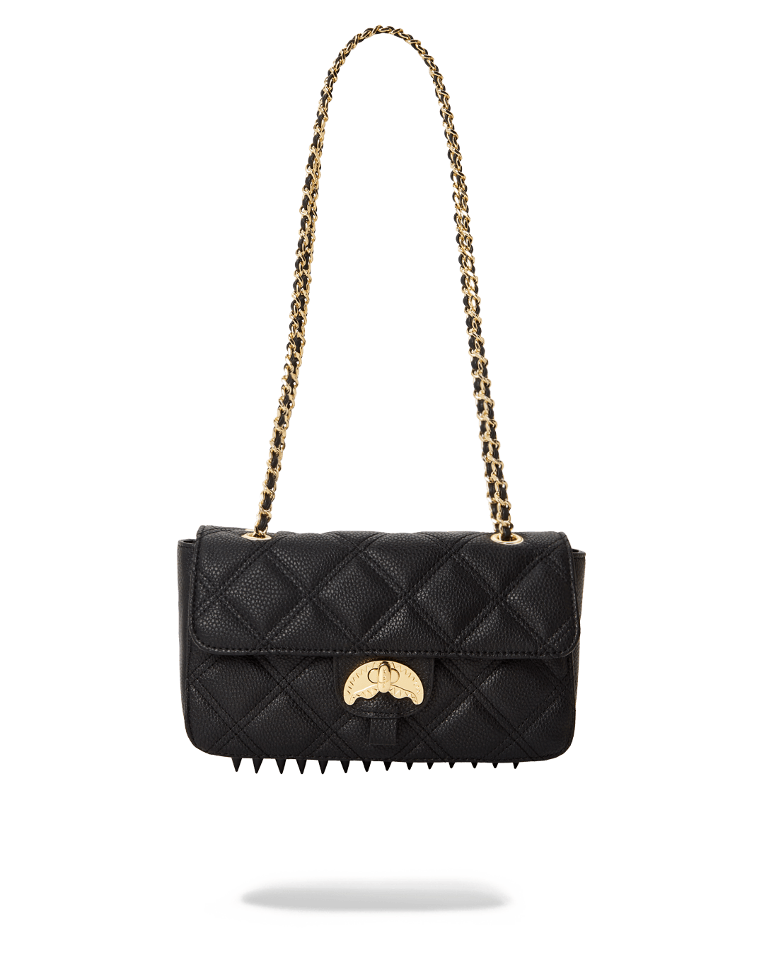 SPRAYGROUND® HANDBAG NOIR QUILT GOLD CHAIN SHARK HANDBAG