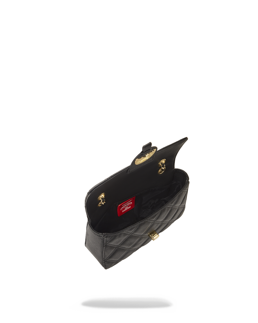 SPRAYGROUND® HANDBAG NOIR QUILT GOLD CHAIN SHARK HANDBAG