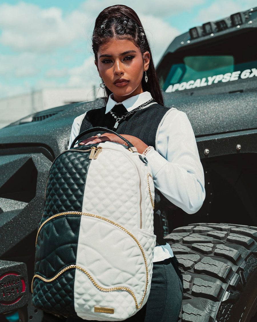 SPRAYGROUND® BACKPACK LEVELED UP SPLIT QUILT SHARK BACKPACK (DLXV)