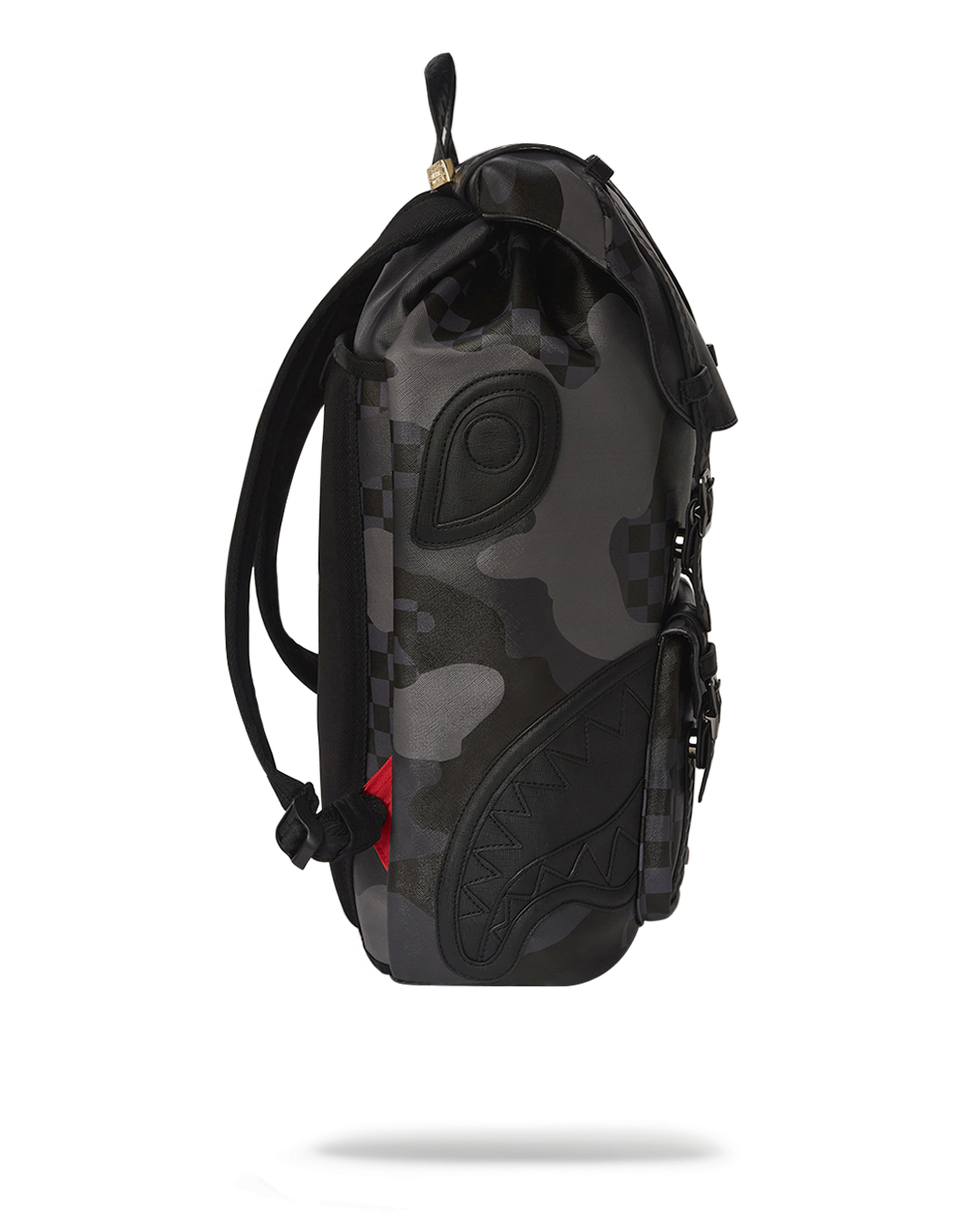 Sprayground Chenille Black Camo Shark Top Loader