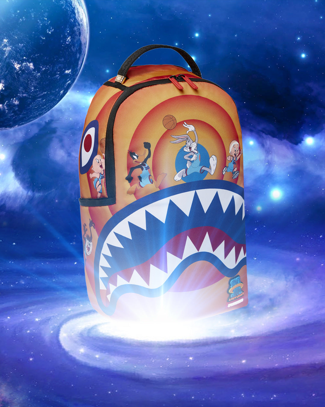 Shop Sprayground Space Jam A New Legacy Shark Runnin' Backpack B3976 orange