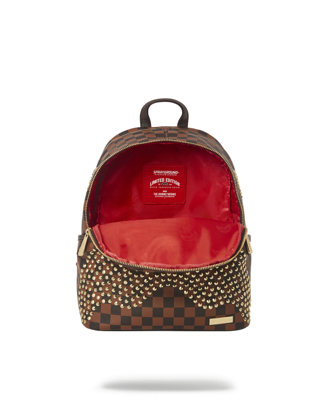 SPRAYGROUND: Gold Rivet backpack in vegan leather - Brown