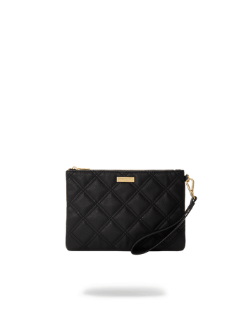 SPRAYGROUND® POUCHETTE NOIR QUILT GOLD CHAIN SHARK CROSSOVER CLUTCH