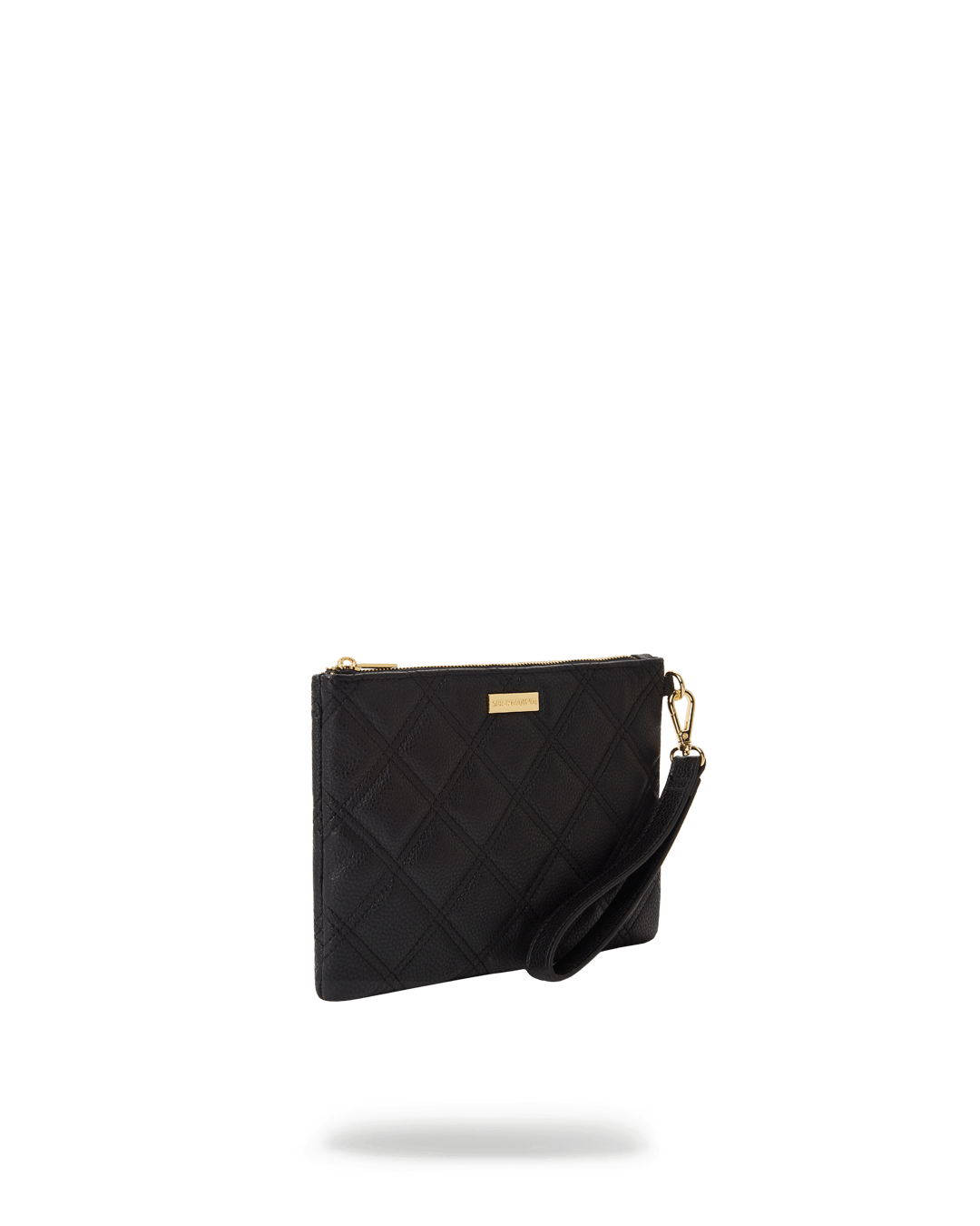 SPRAYGROUND® POUCHETTE NOIR QUILT GOLD CHAIN SHARK CROSSOVER CLUTCH