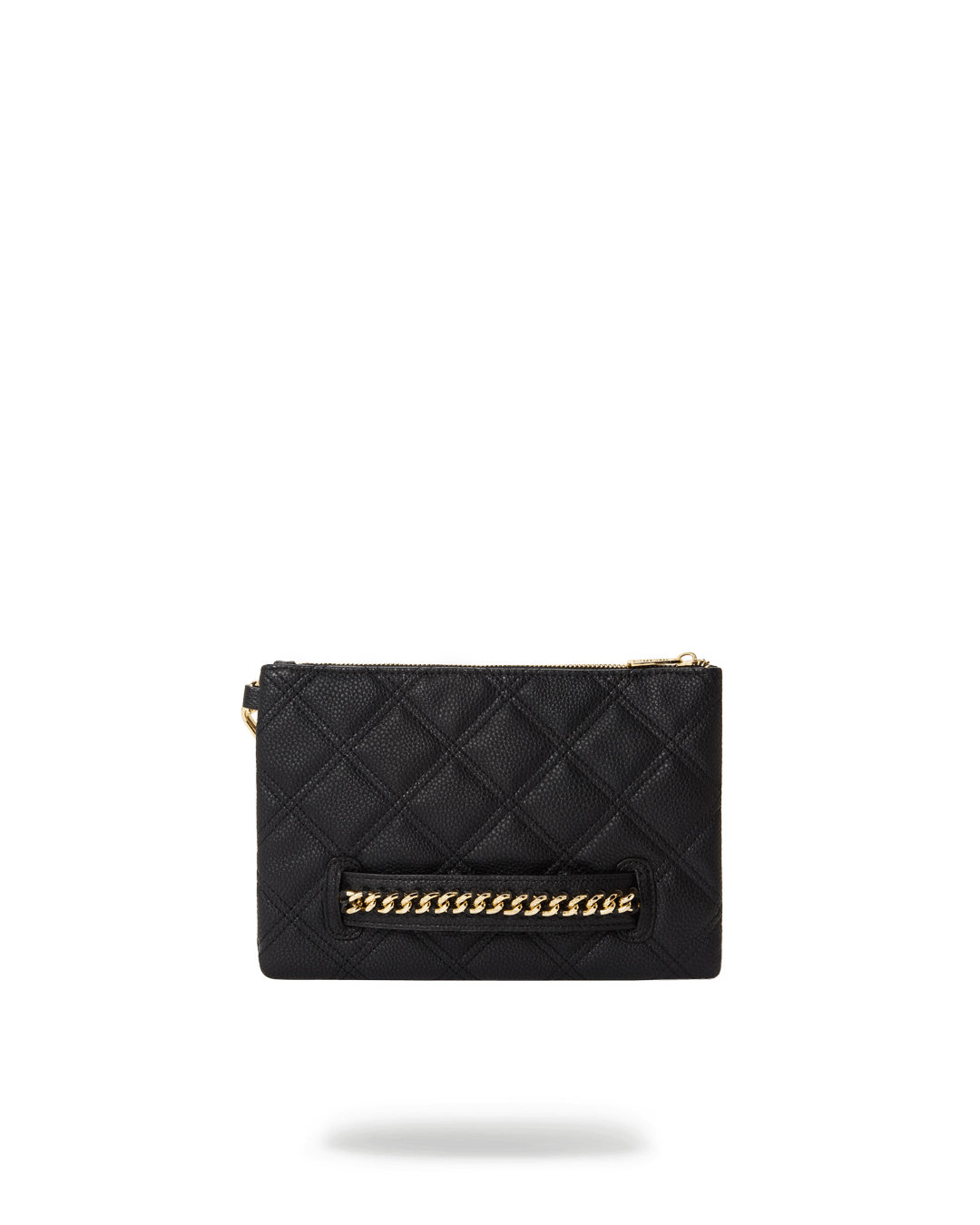 SPRAYGROUND® POUCHETTE NOIR QUILT GOLD CHAIN SHARK CROSSOVER CLUTCH