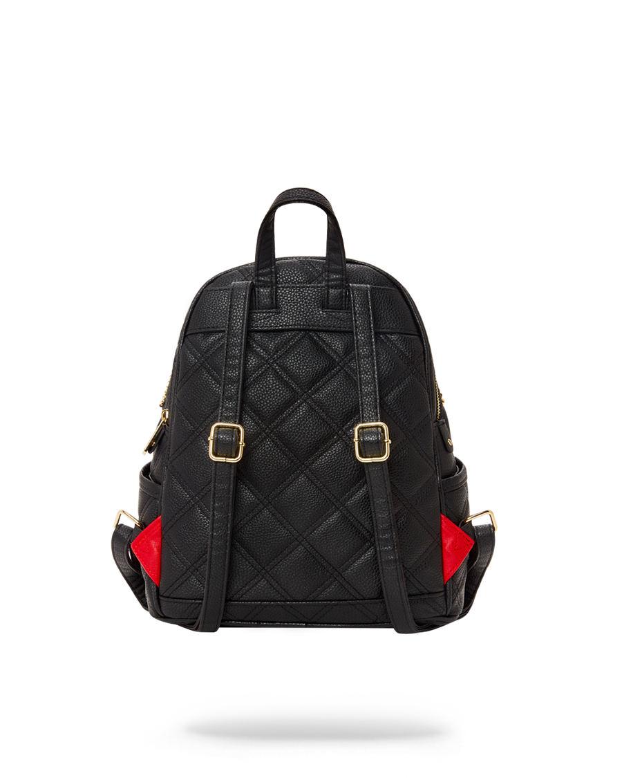 SPRAYGROUND® BACKPACK NOIR QUILT GOLD CHAIN SHARK SAVAGE BACKPACK