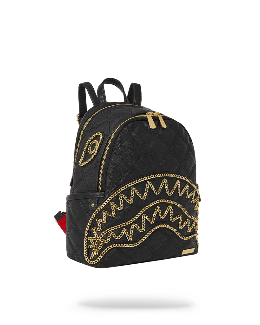 SPRAYGROUND® BACKPACK NOIR QUILT GOLD CHAIN SHARK SAVAGE BACKPACK