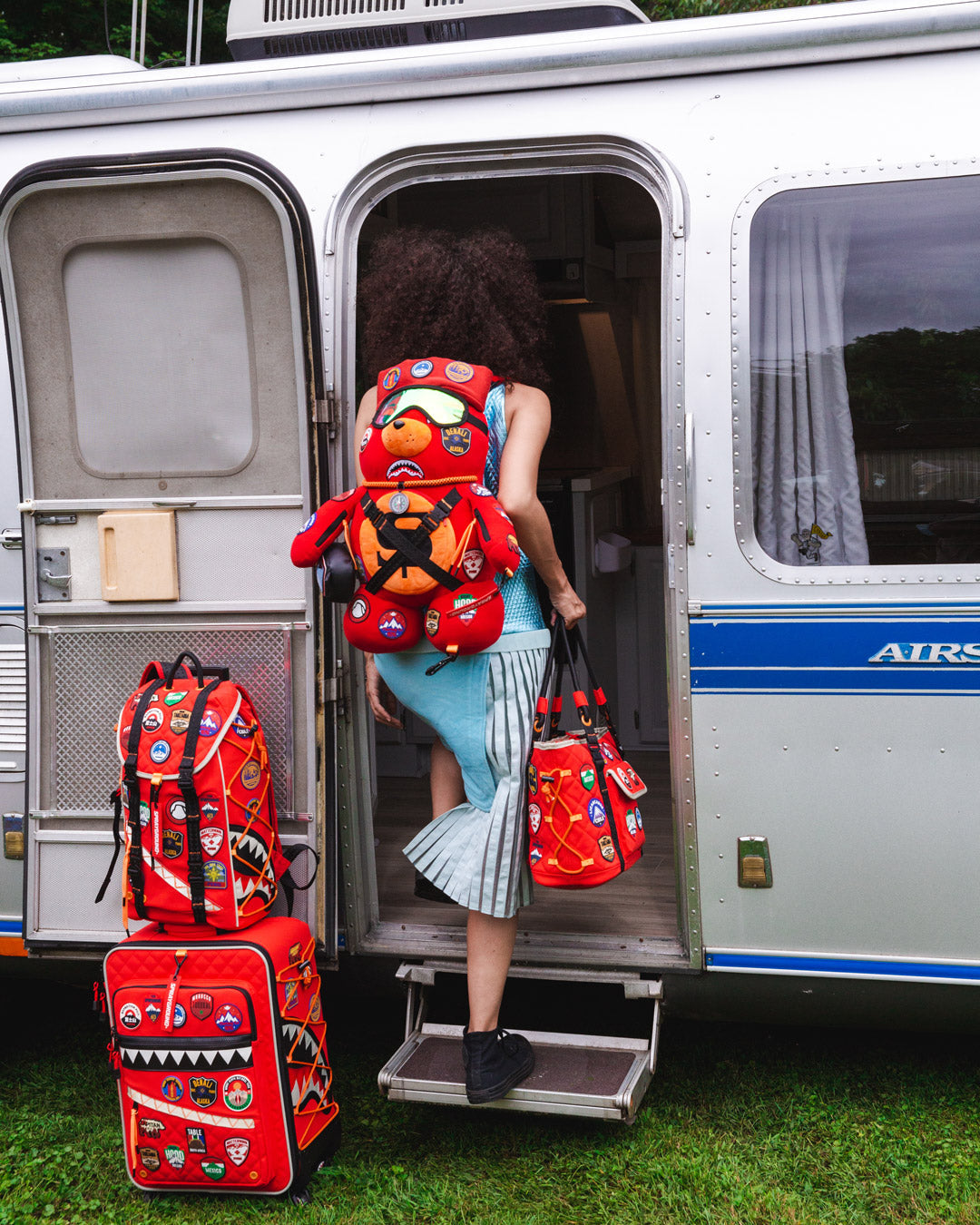 SPRAYGROUND® BACKPACK THE GLOBAL EXPEDITION MONEYBEAR TEDDYBEAR BACKPACK