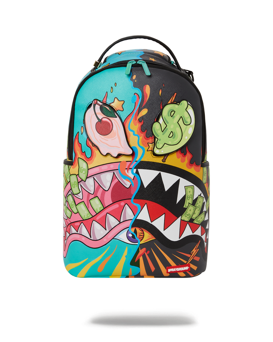 SPRAYGROUND® BACKPACK DAZED & SHARK DOUBLE LIFE (WITH REMOVABLE EYE PATCHES)