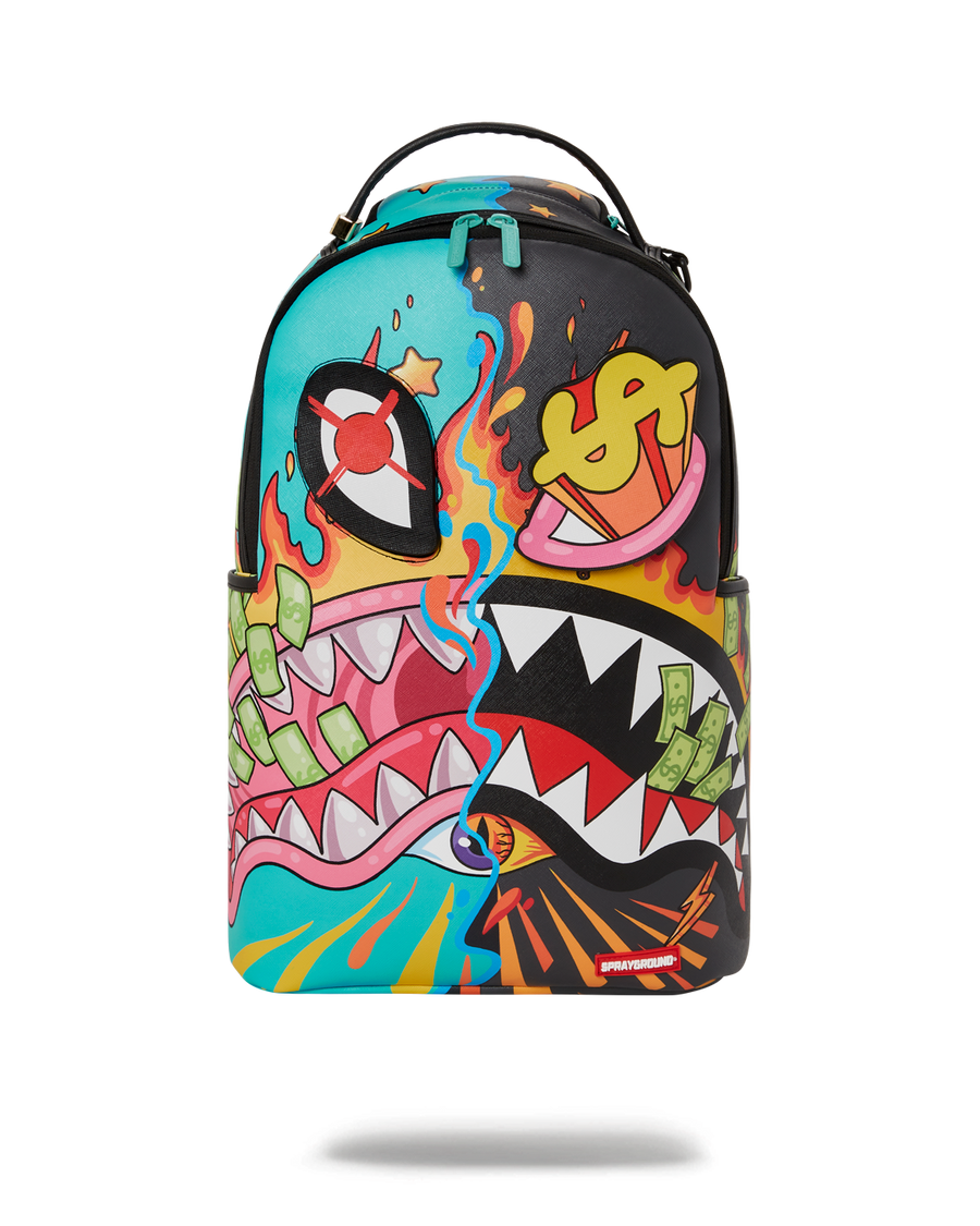 SPRAYGROUND® BACKPACK DAZED & SHARK DOUBLE LIFE (WITH REMOVABLE EYE PATCHES)