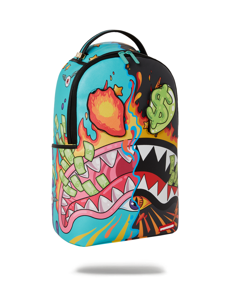 SPRAYGROUND® BACKPACK DAZED & SHARK DOUBLE LIFE (WITH REMOVABLE EYE PATCHES)