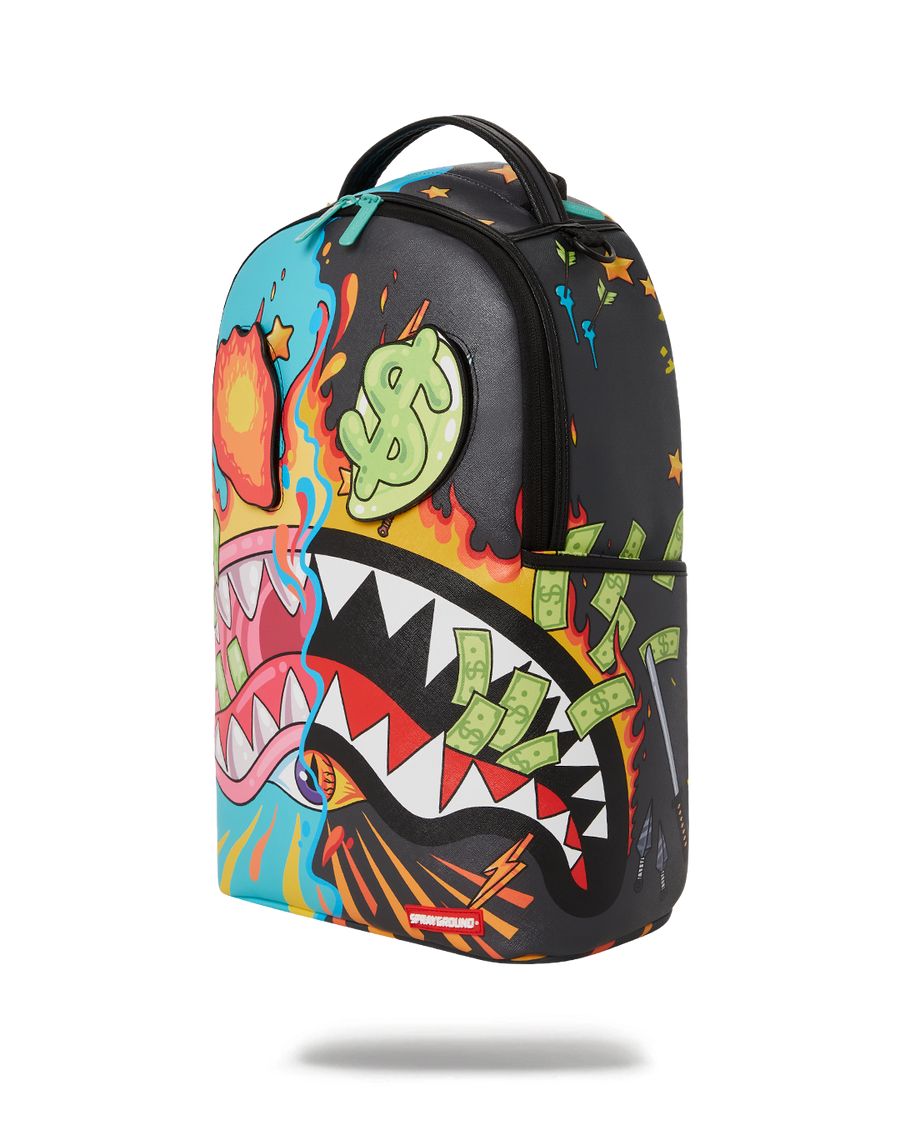 SPRAYGROUND® BACKPACK DAZED & SHARK DOUBLE LIFE (WITH REMOVABLE EYE PATCHES)