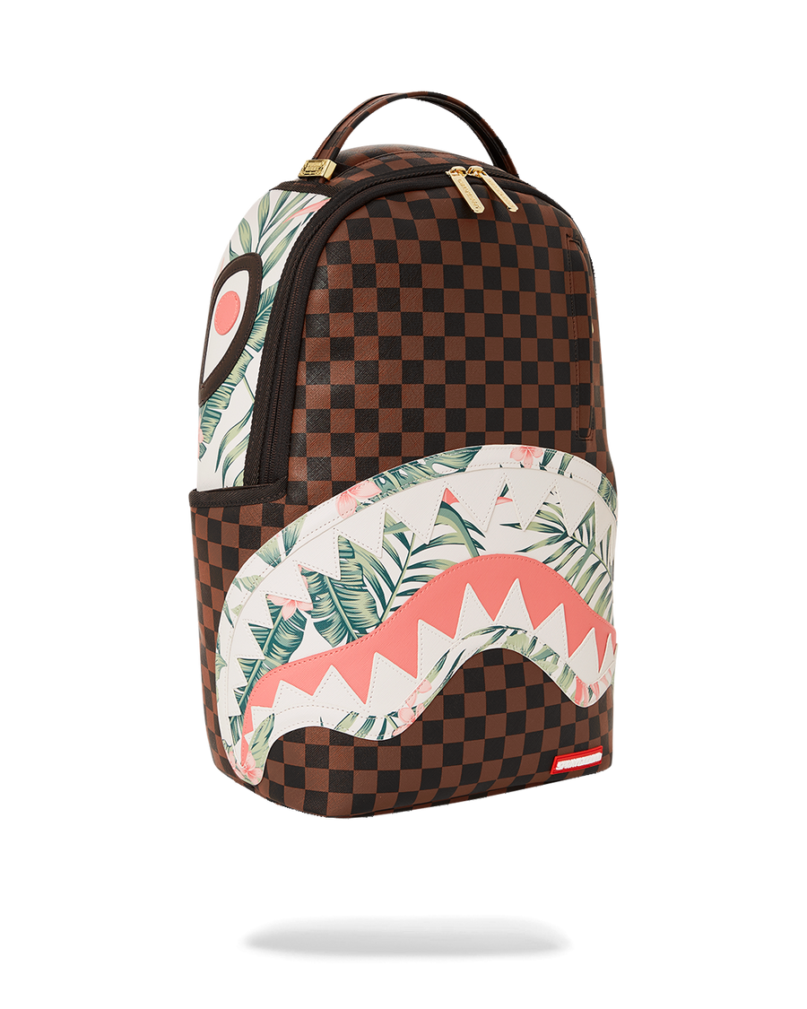 SPRAYGROUND Checkerboard Shark Backpack - Brown