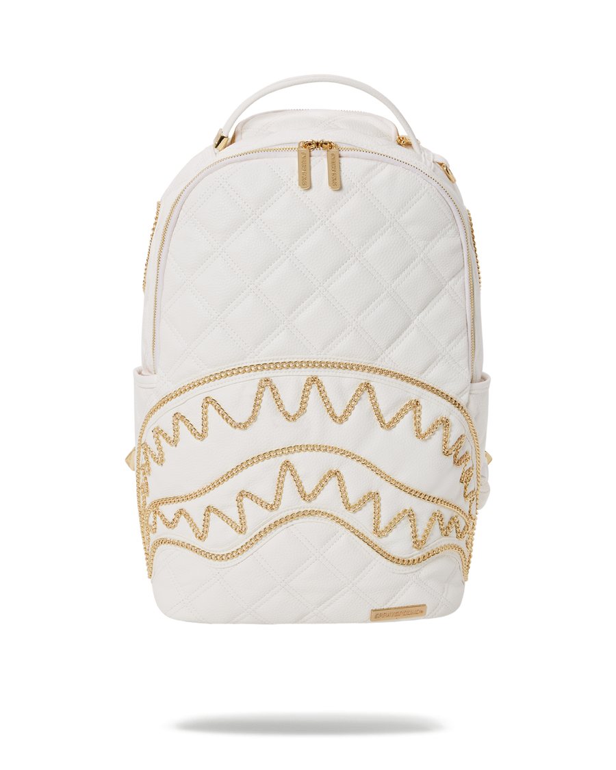 SPRAYGROUND® BACKPACK RIVIERA LE BLANC GOLD CHAIN SHARK BACKPACK (DLXV)