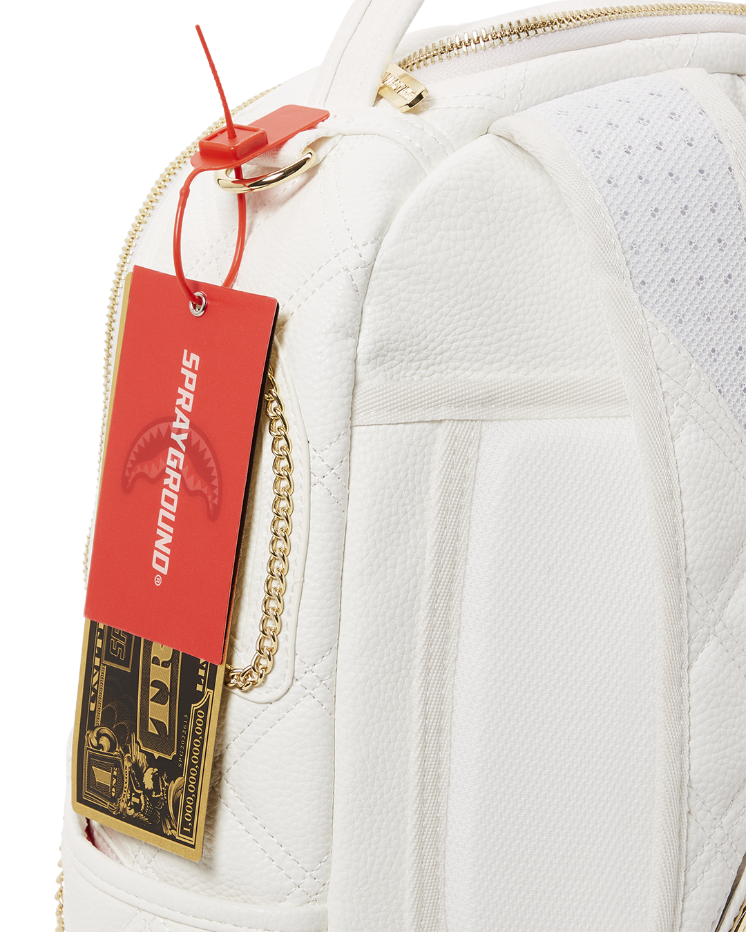 SPRAYGROUND® BACKPACK RIVIERA LE BLANC GOLD CHAIN SHARK BACKPACK (DLXV)