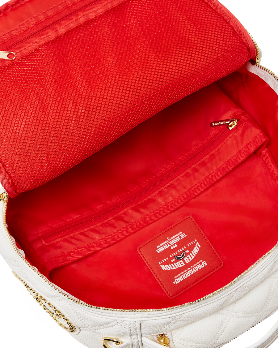 SPRAYGROUND® BACKPACK RIVIERA LE BLANC GOLD CHAIN SHARK BACKPACK (DLXV)