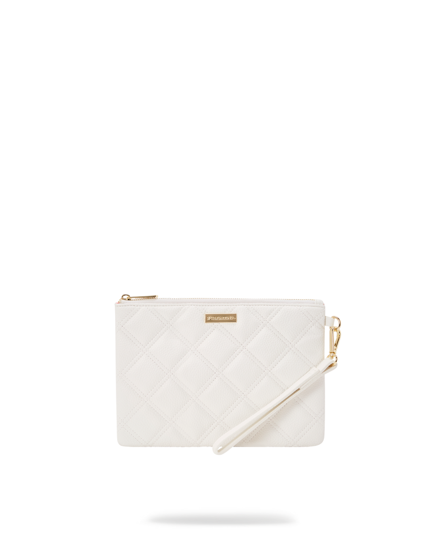 SPRAYGROUND® POUCHETTE RIVIERA LE BLANC GOLD  CHAIN SHARK CROSSOVER CLUTCH