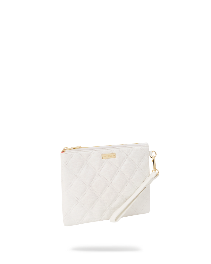 SPRAYGROUND® POUCHETTE RIVIERA LE BLANC GOLD  CHAIN SHARK CROSSOVER CLUTCH