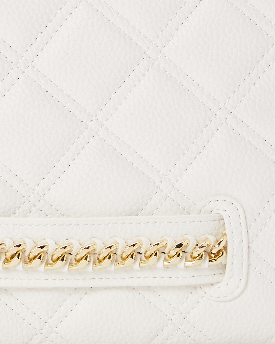 SPRAYGROUND® POUCHETTE RIVIERA LE BLANC GOLD  CHAIN SHARK CROSSOVER CLUTCH