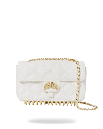 SPRAYGROUND® HANDBAG RIVIERA LE BLANC GOLD CHAIN SHARK HANDBAG