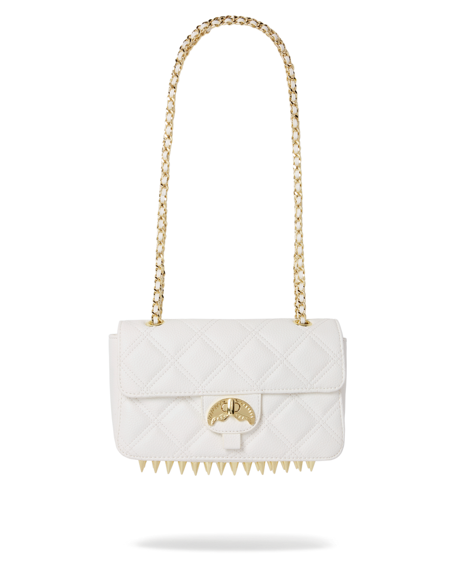 SPRAYGROUND® HANDBAG RIVIERA LE BLANC GOLD CHAIN SHARK HANDBAG