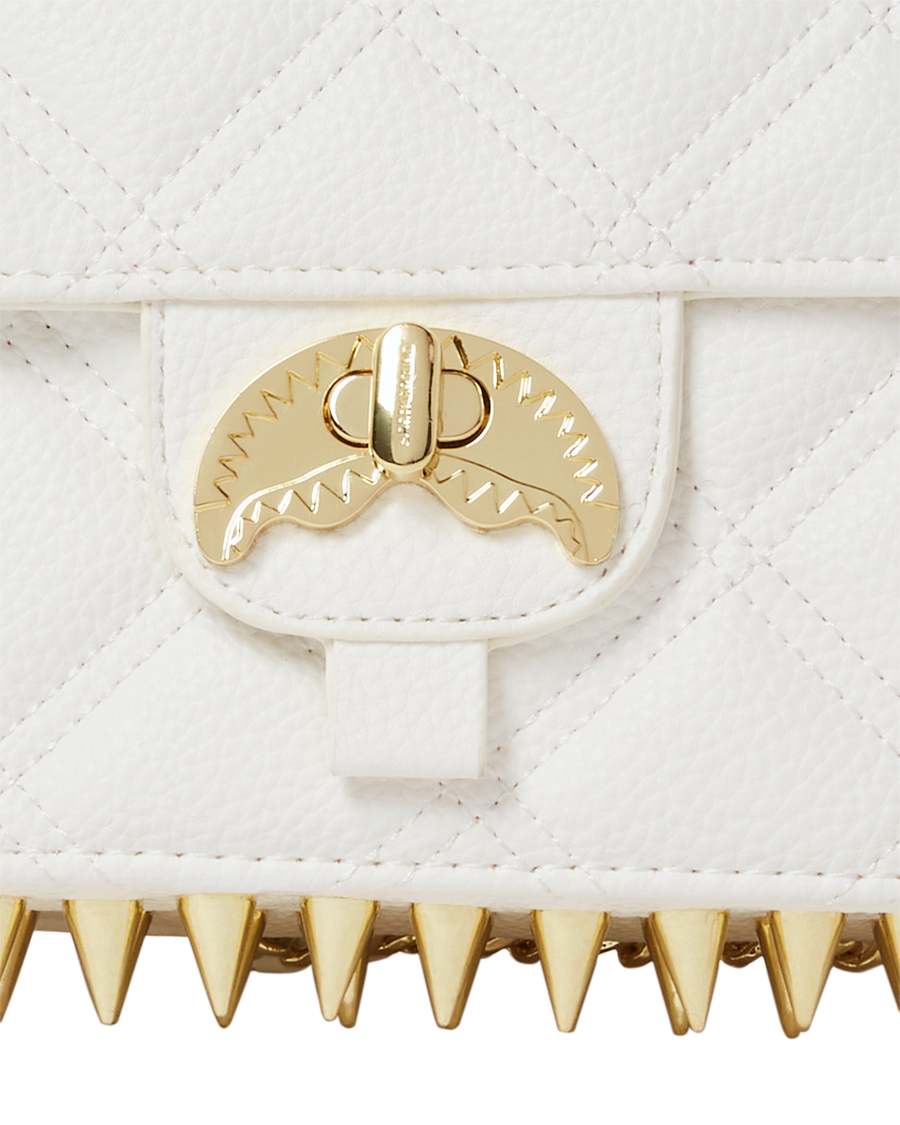 SPRAYGROUND® HANDBAG RIVIERA LE BLANC GOLD CHAIN SHARK HANDBAG