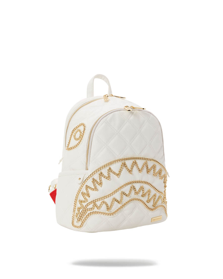 SPRAYGROUND® BACKPACK RIVIERA LE BLANC GOLD CHAIN SHARK SAVAGE BACKPACK