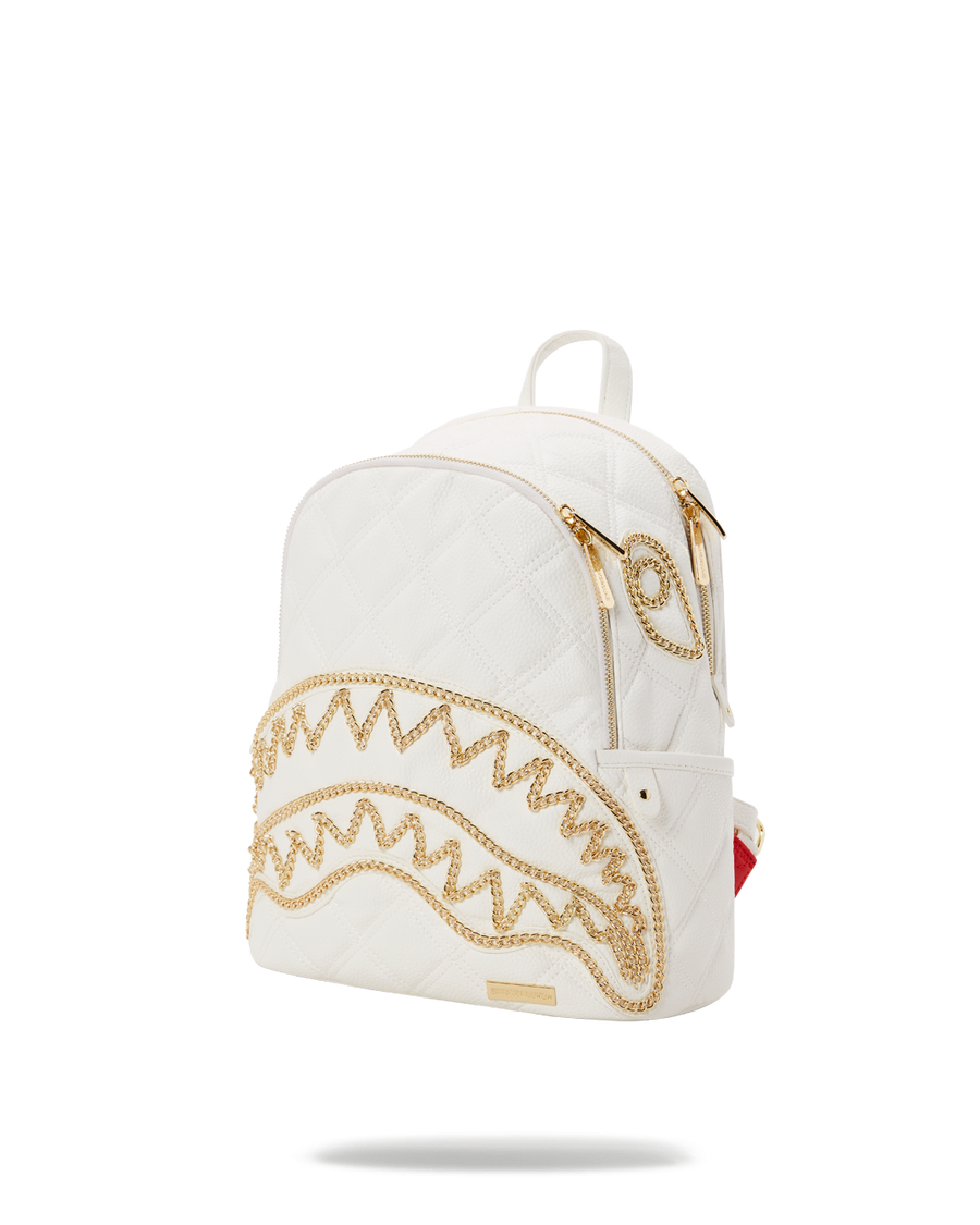SPRAYGROUND® BACKPACK RIVIERA LE BLANC GOLD CHAIN SHARK SAVAGE BACKPACK