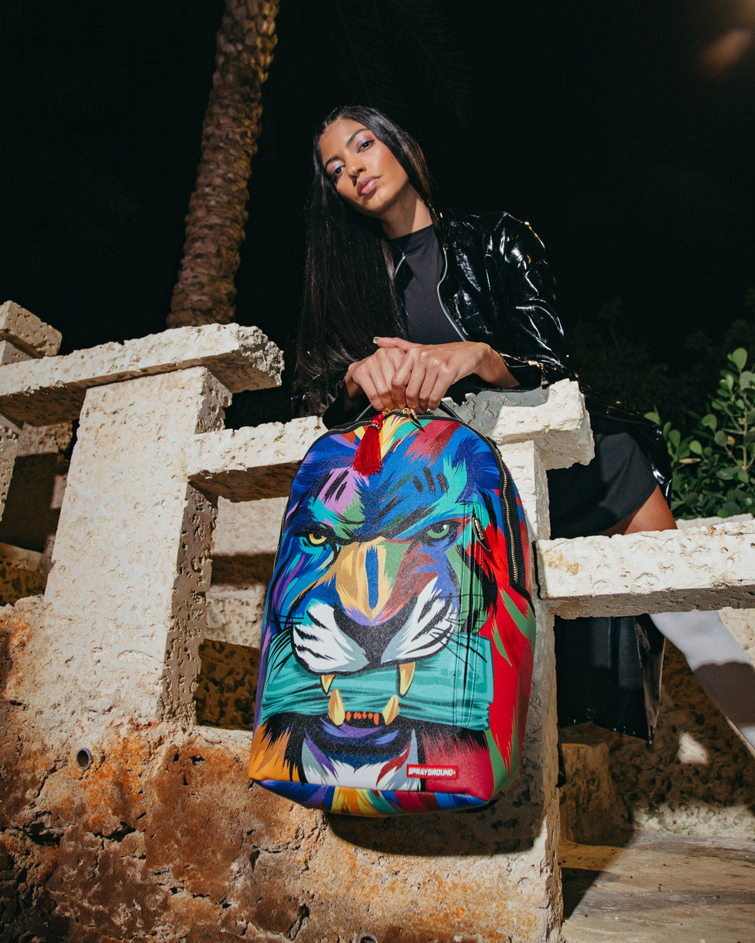 SPRAYGROUND® BACKPACK HEAR MY ROAR A.i.6 SANDFLOWER COLLAB BACKPACK (DLXV)