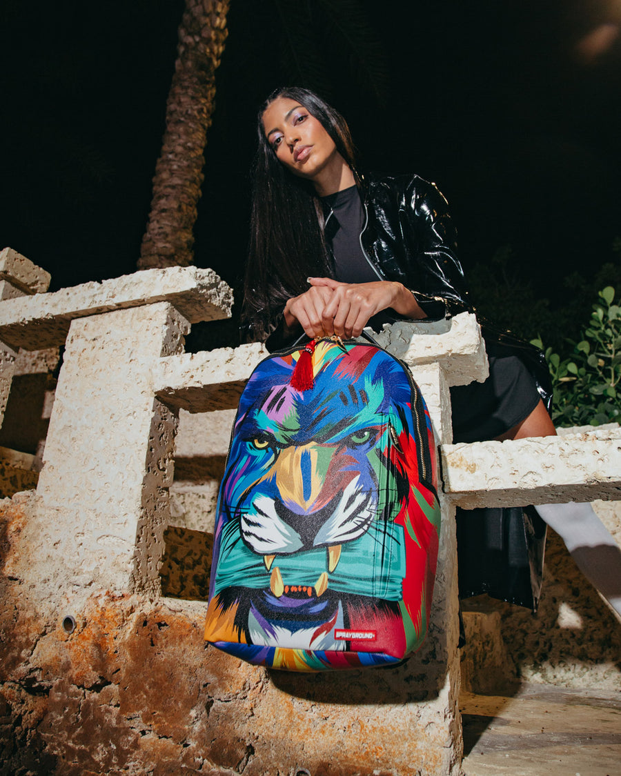 SPRAYGROUND® BACKPACK HEAR MY ROAR A.i.6 SANDFLOWER COLLAB BACKPACK (DLXV)
