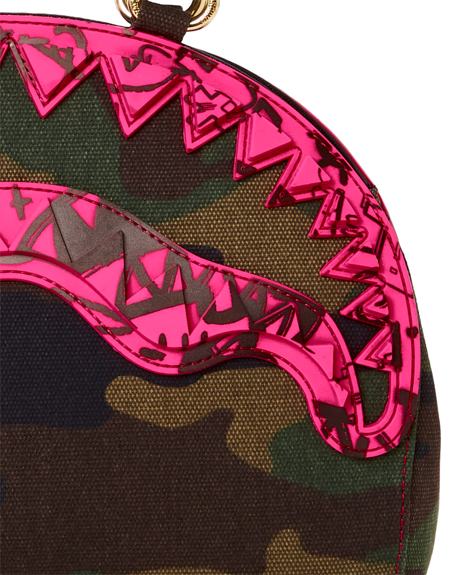 SPRAYGROUND DROP ZONE BACKPACK - Camo Bag w/ Pink Shark Mouth - Limited  Edition