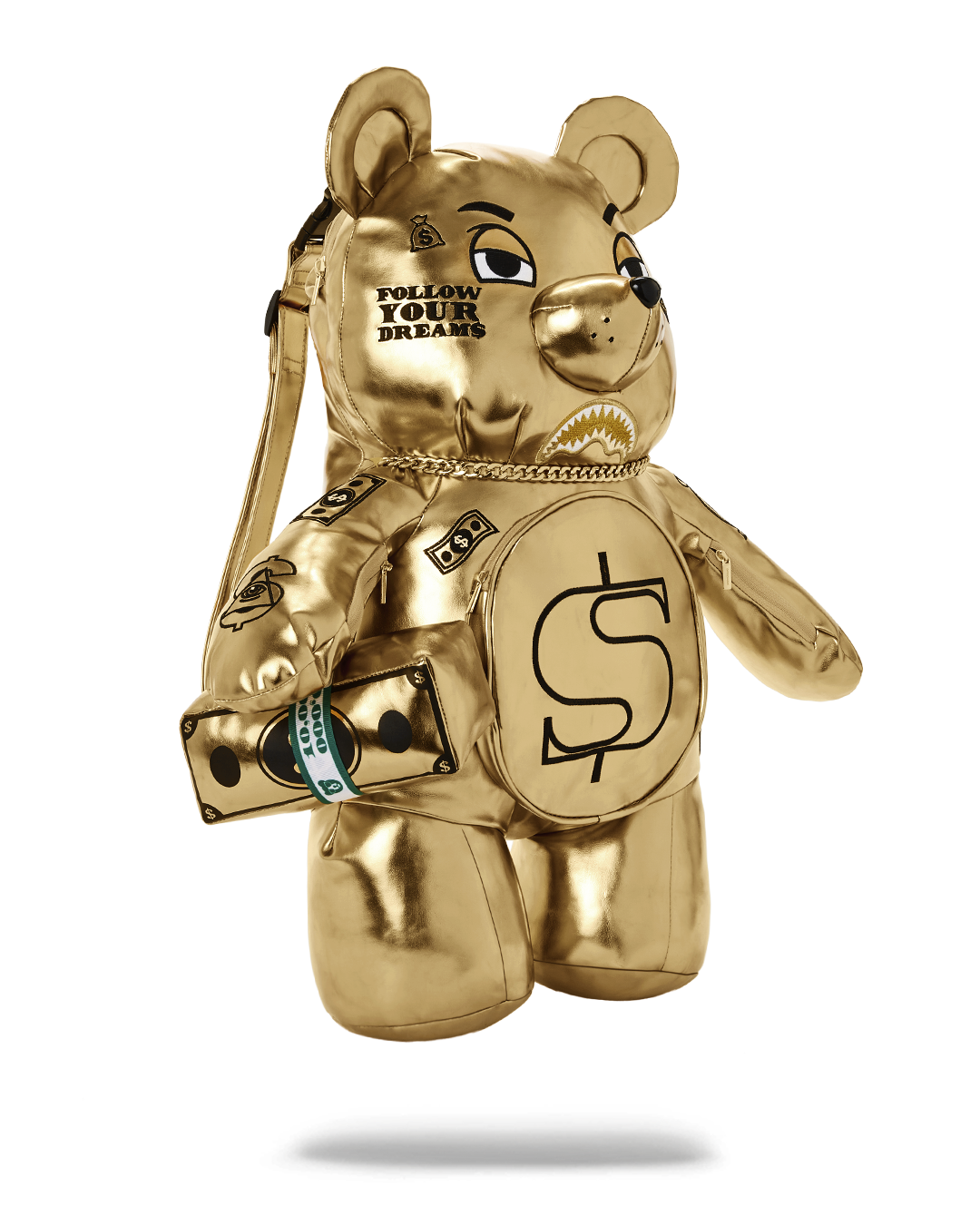 SPRAYGROUND® BACKPACK GOLD RUSH MONEYBEAR TEDDYBEAR BACKPACK